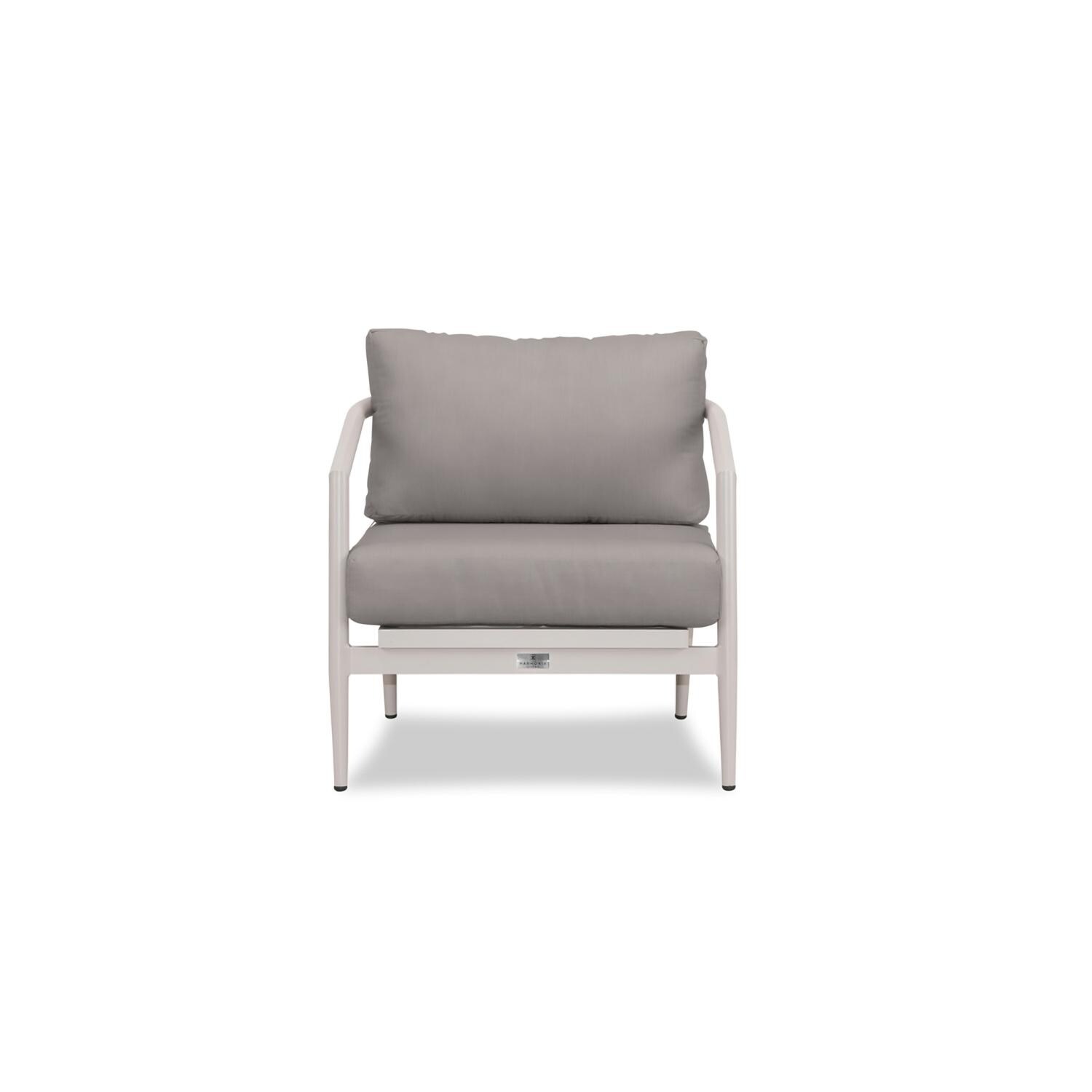 Lakeview Midnight Cove 4 Pc Aluminum Sofa Loveseat Seating Set in Urban Stone/Carrera/Canvas Charcoal - Club Chair - White Background thumbnail