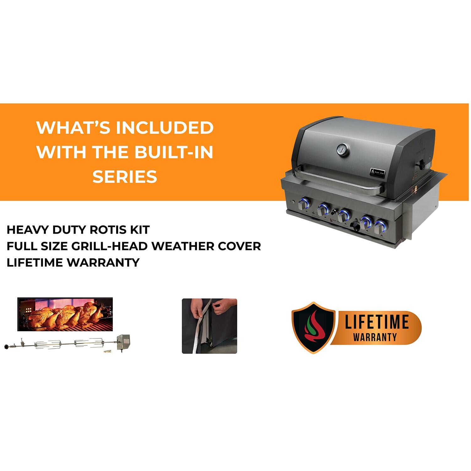 Mont Alpi - MABi400 - 32-Inch Built-In Gas Grill - Included - Detail