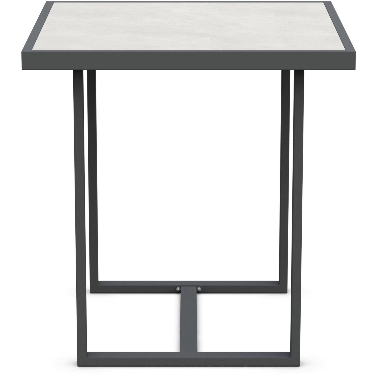 Azzurro Living Pavia 35 Inch Charcoal Aluminum Counter Table W/ Helena Dekton Top - Side - White Background thumbnail