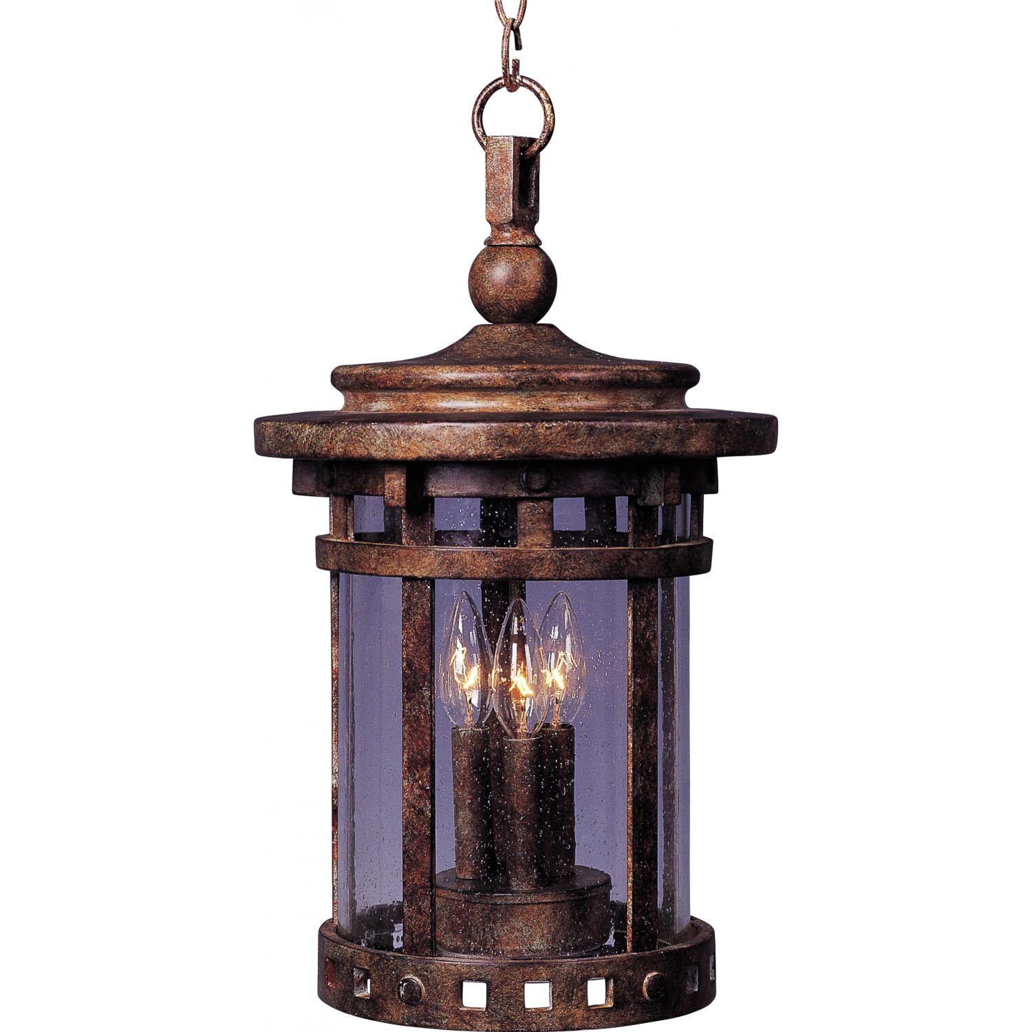 Maxim Santa Barbara VX 40039CDSE 60W 19-Inch Three Light Outdoor Hanging Lantern - Sienna thumbnail
