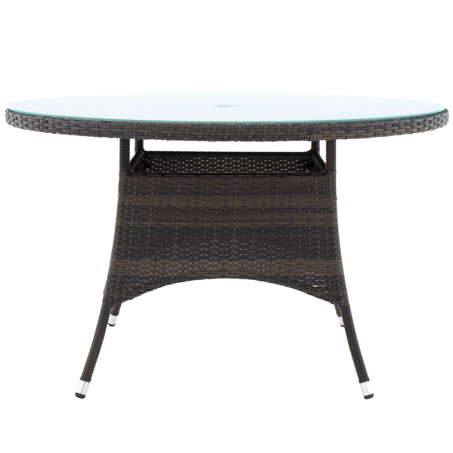 Gentilly 48-Inch Round Wicker Patio Dining Table - Front View thumbnail