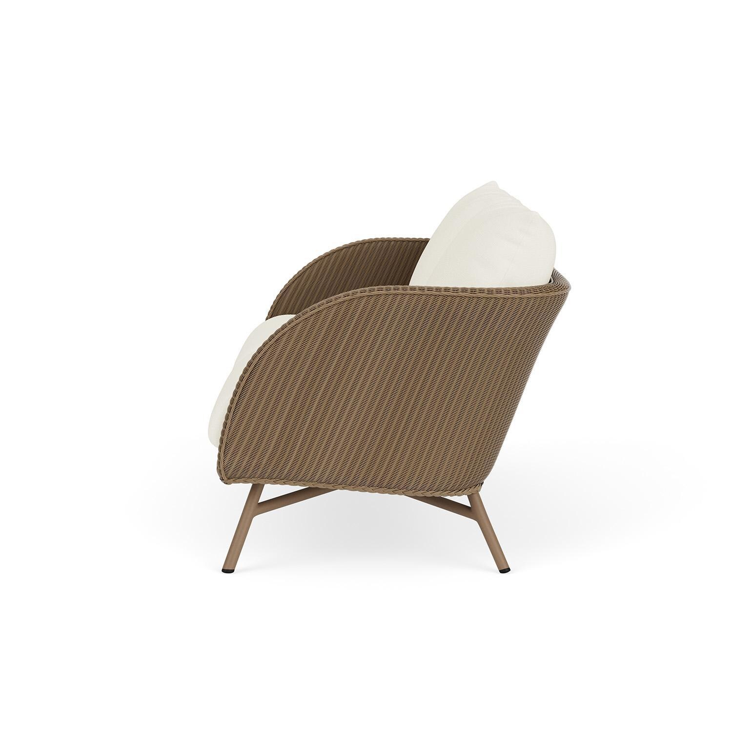 Lloyd Flanders Essence Loveseat W/Sailcloth Salt Fabric - Fawn Finish - Side thumbnail