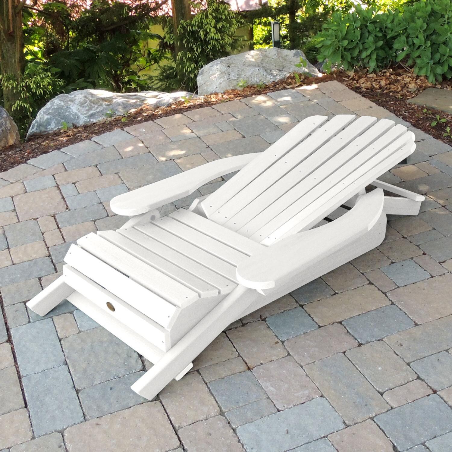 Lakeview King Dream Bay Folding & Reclining Adirondack Chair - White - Reclined thumbnail