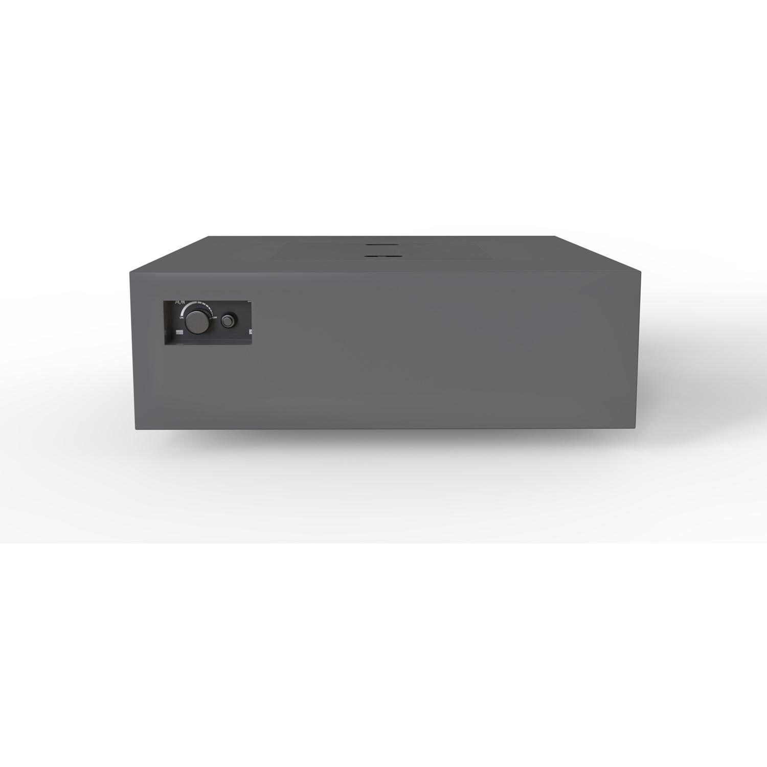 AON 48 Inch Square Powder Coated Steel Natural Gas Fire Pit Table in Charcoal By Warming Trends - Side View - White Background thumbnail