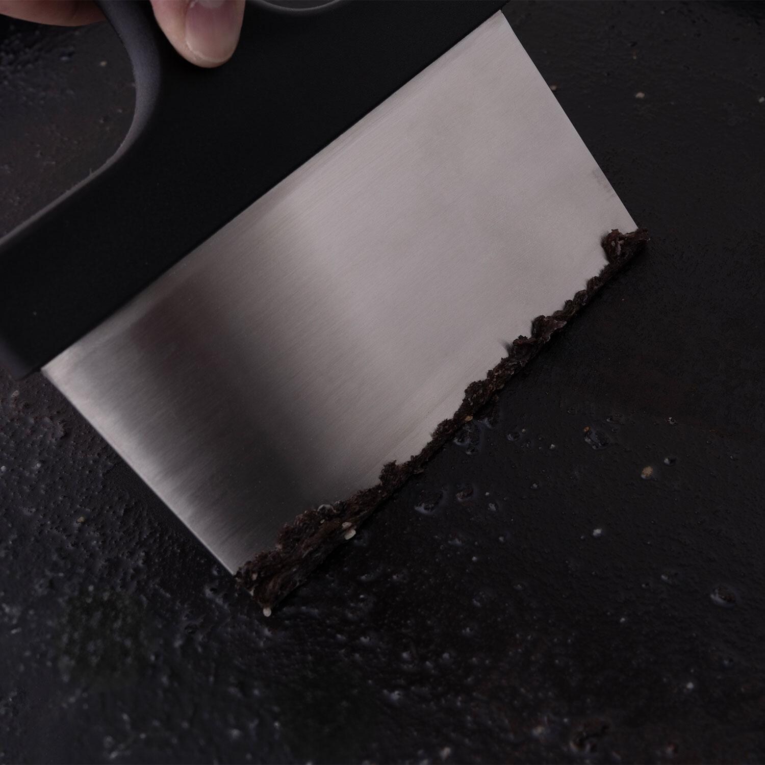 GrillPro 43901 Long Handle Griddle Scraper - In Use - Lifestyle thumbnail