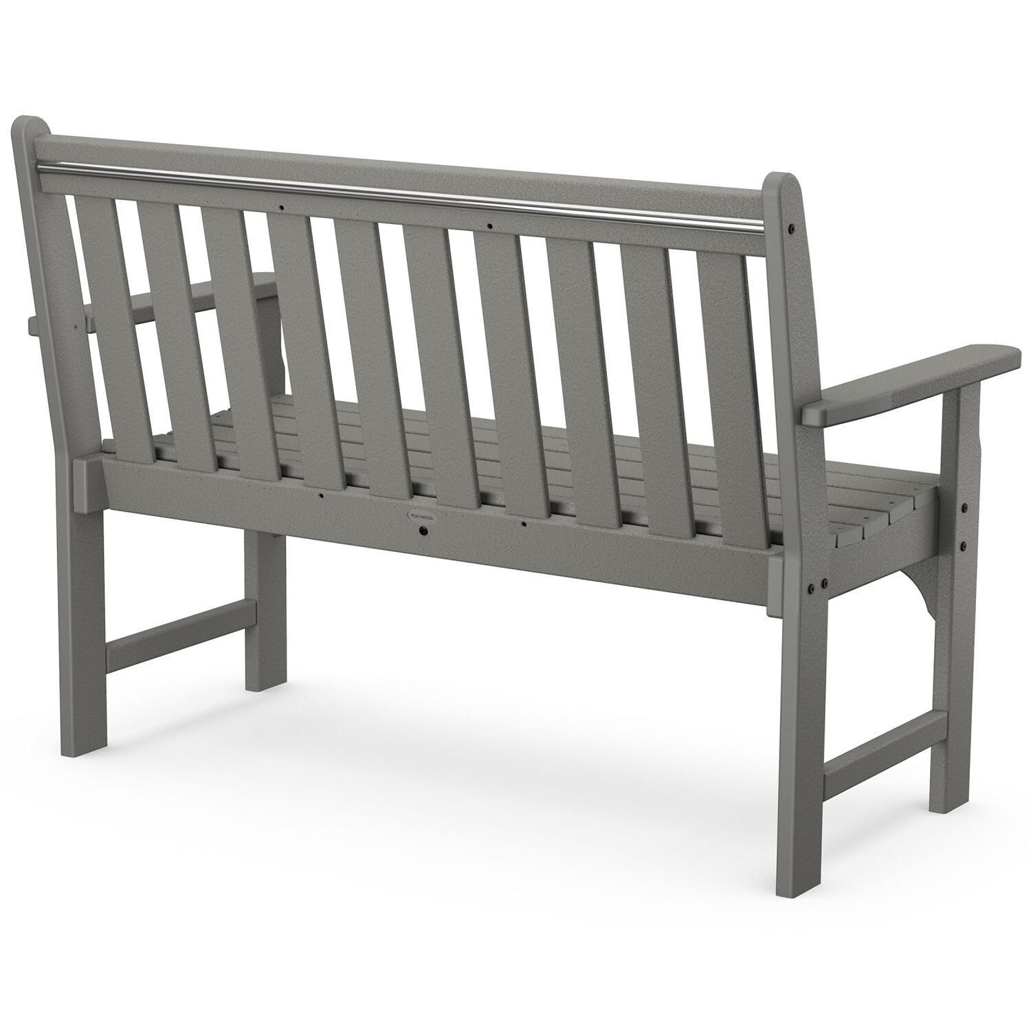 POLYWOOD Vineyard 48-Inch Bench - Slate Grey - Rear View