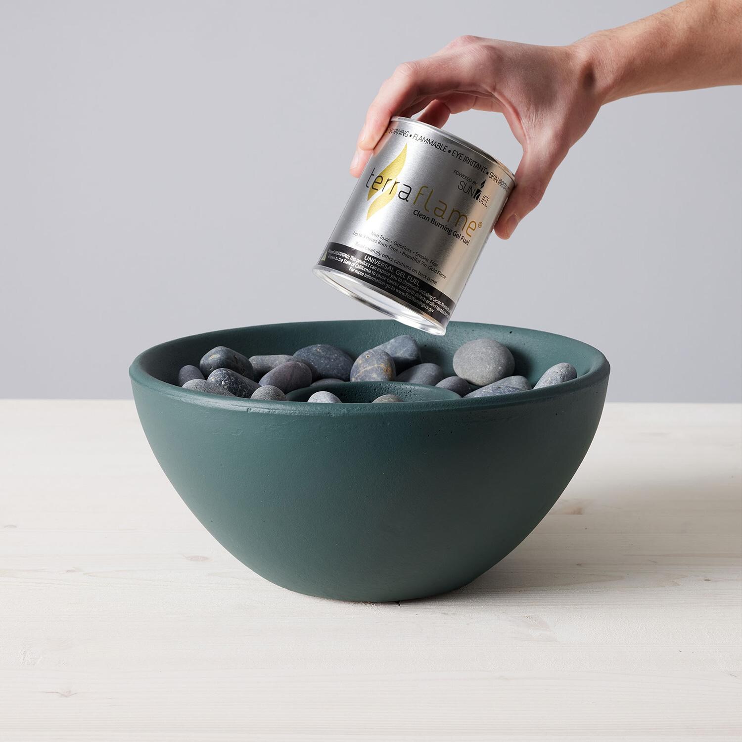 TerraFlame Basin Table Top Fire Bowl - Comex Green - Gel Fuel Added thumbnail