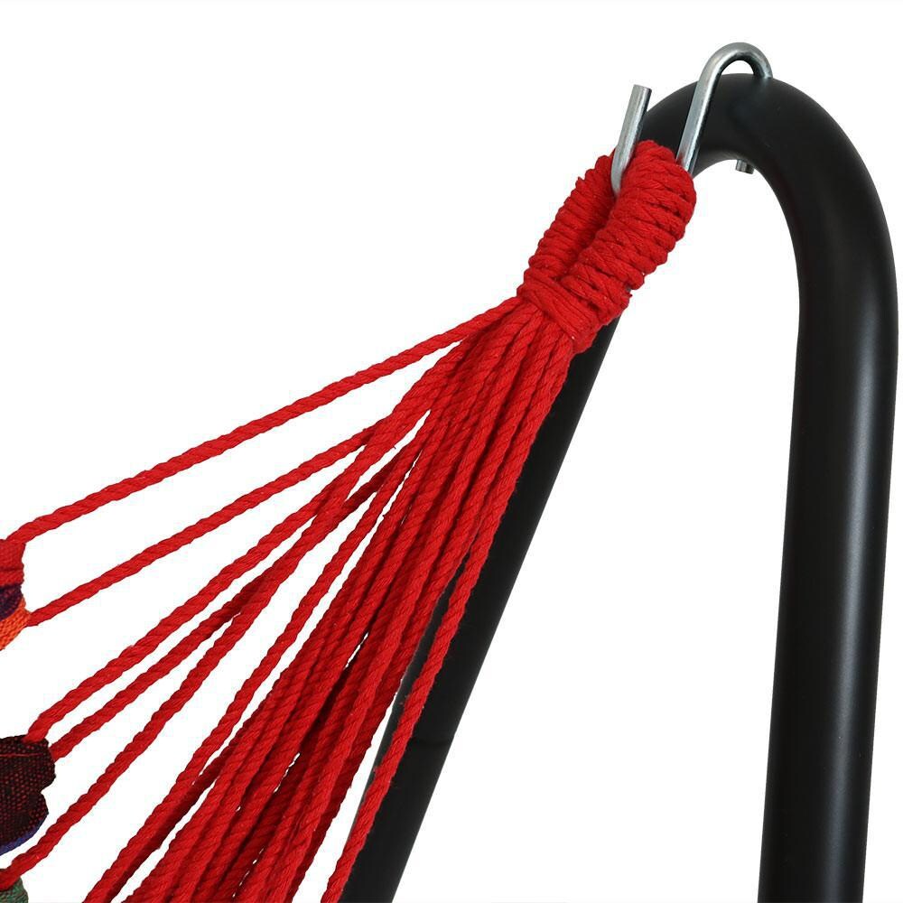 Ultimate Patio Hanging Hammock Chair Swing w/ 2-Point Space-Saving Stand - Sunset - Hooks thumbnail