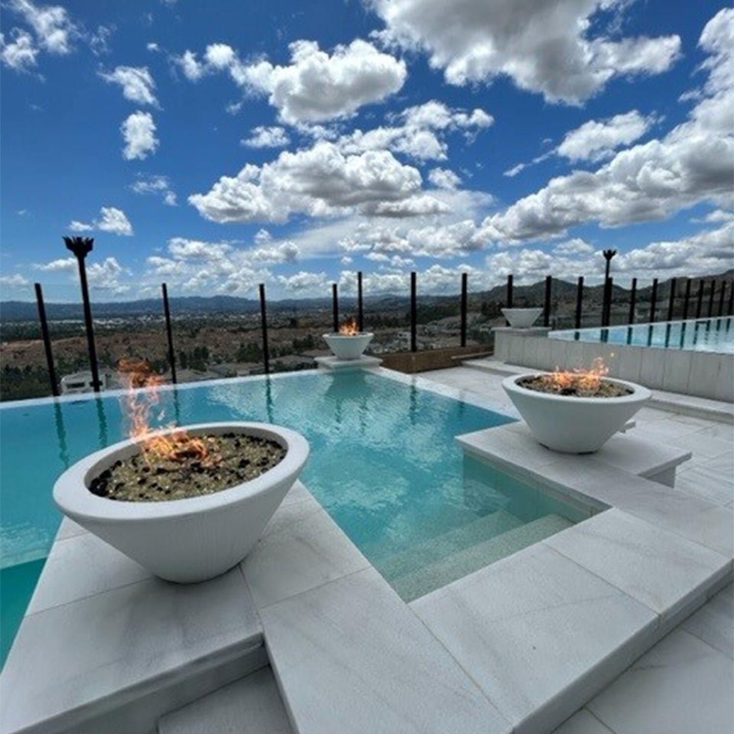 Prism Verona Propane Match Lit Fire Bowl - Ultra White Finish - Lifestyle thumbnail