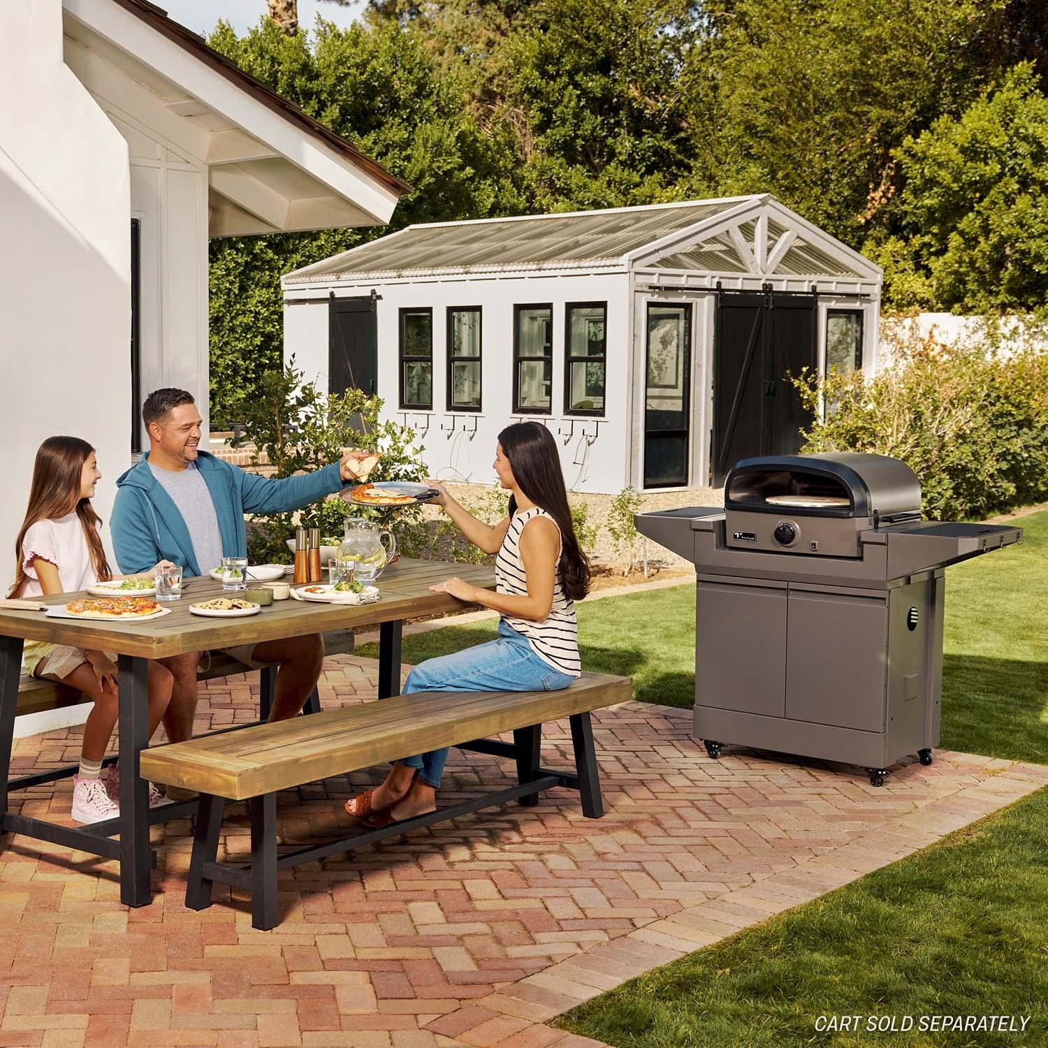 TYTUS TDT-GHS-GPZA Emberwood Propane Pizza Oven - Shown on Cart (Not Included) - Lifestyle thumbnail