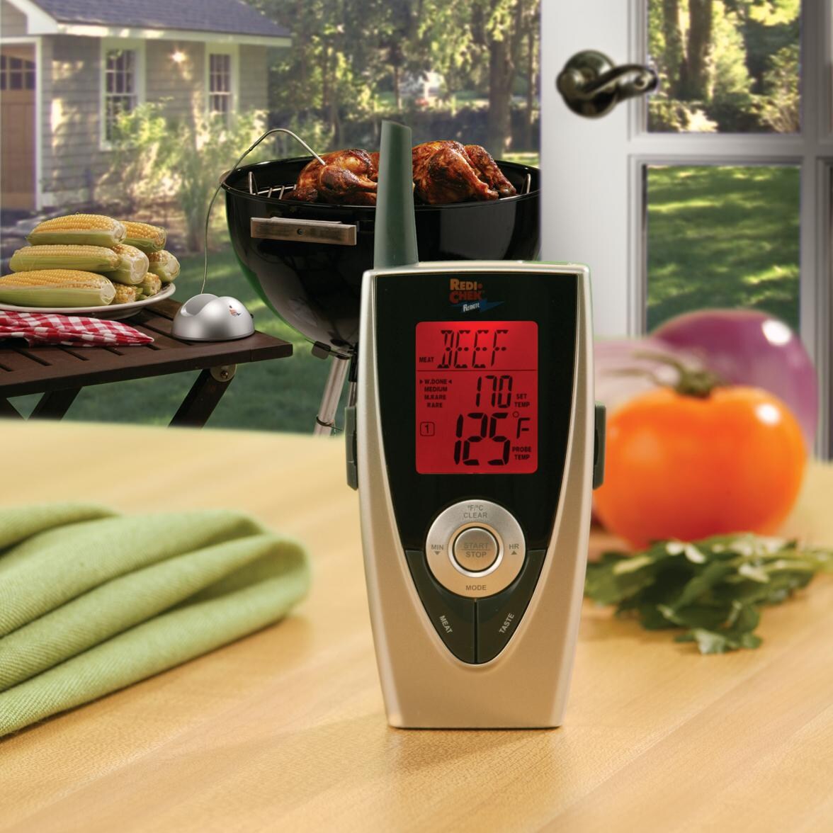 Maverick Wireless Voice Alert BBQ Thermometer - In Use thumbnail