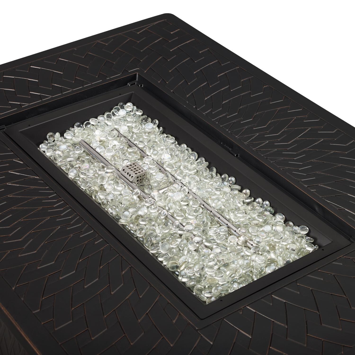 Ultimate Patio 63182-NG Palm Way 48-Inch Rectangular Aluminum Natural Gas Fire Pit - Burner thumbnail