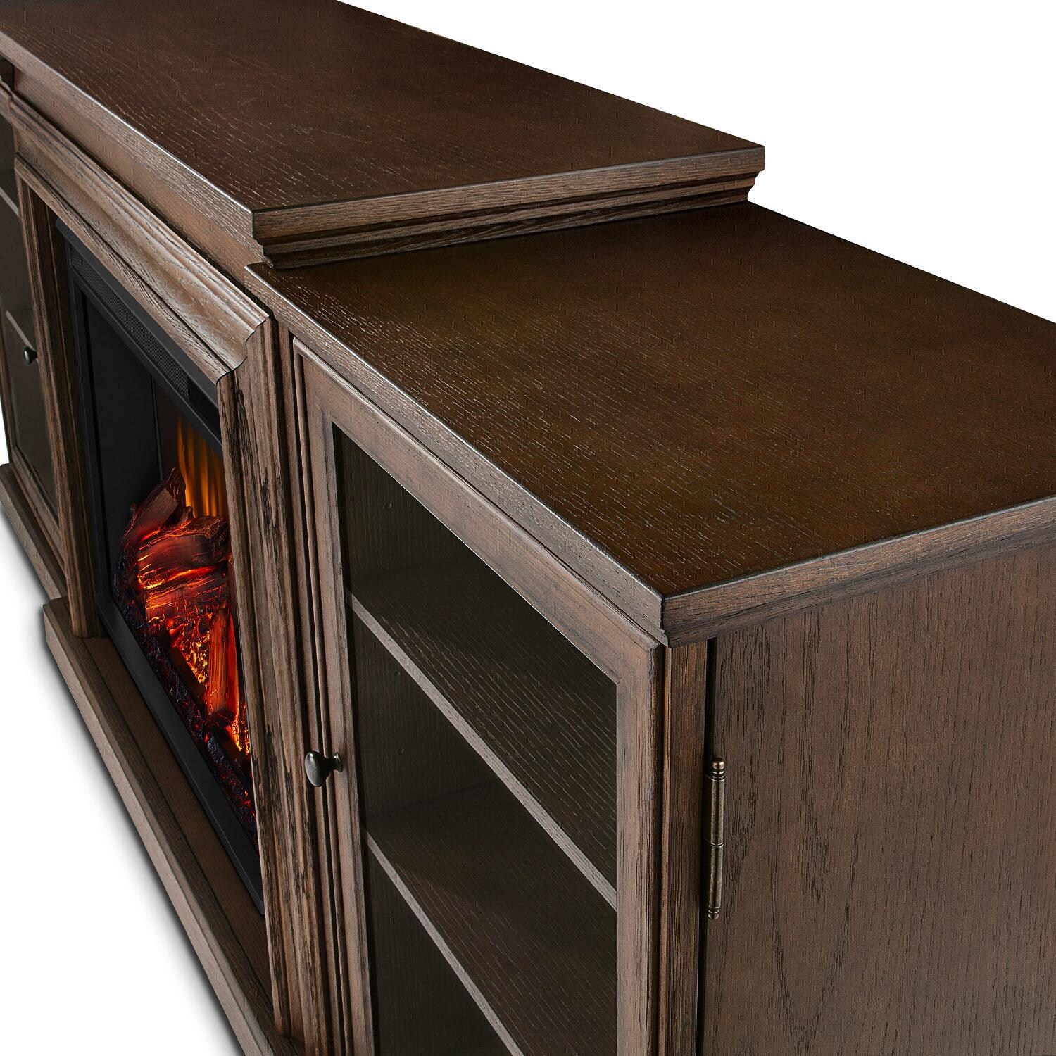 Real Flame - 7740E-CO - Frederick 72-Inch Electric Fireplace Entertainment Center - Chestnut Oak - Corner Detail thumbnail