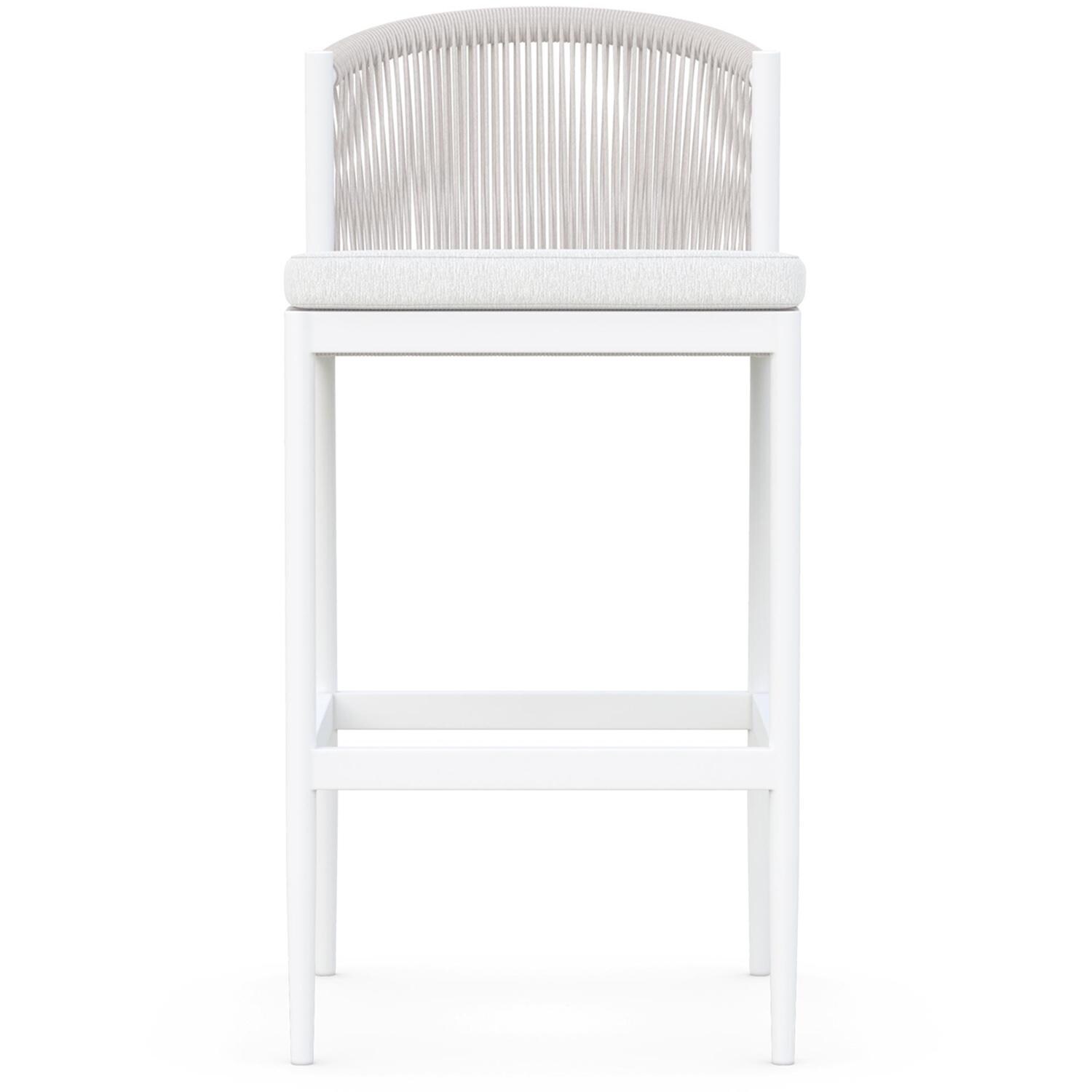 Azzurro Living Catalina Woven Rope Bar Stool in Sand/Cloud - Front - White Background thumbnail