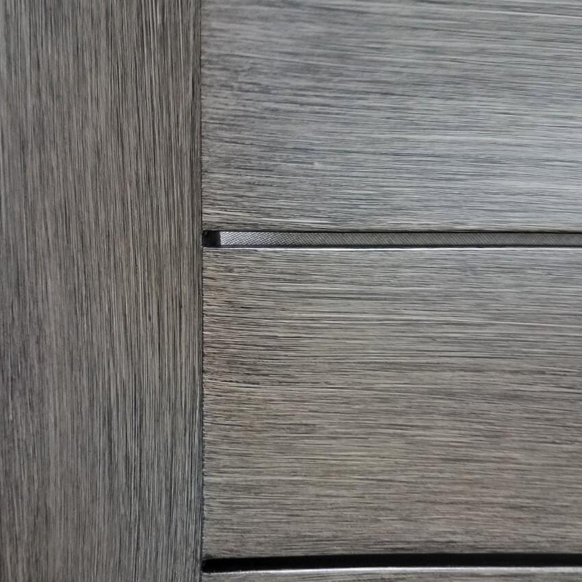 Laguna 2 Person Aluminum Loveseat w/ No Welt in Driftwood/Canvas Natural by Sunset West - Wood Grain - Detail thumbnail