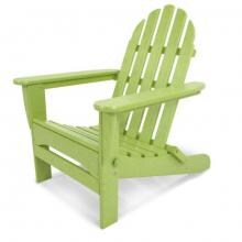 Classic Recycled Plastic Wood Patio Folding Adirondack Chair By POLYWOOD - Lime