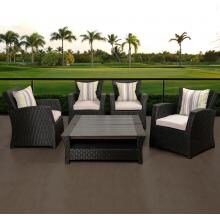 Atlantic Staffordshire 4-Person Resin Wicker Patio Conversation Set - Black