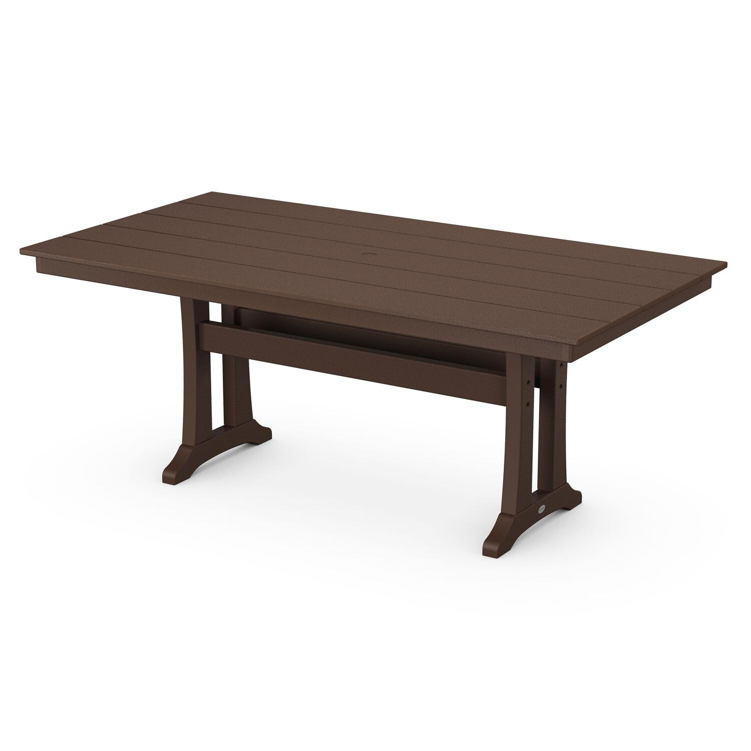 POLYWOOD 37 X 72-Inch Farmhouse Trestle Dining Table - Mahogany thumbnail