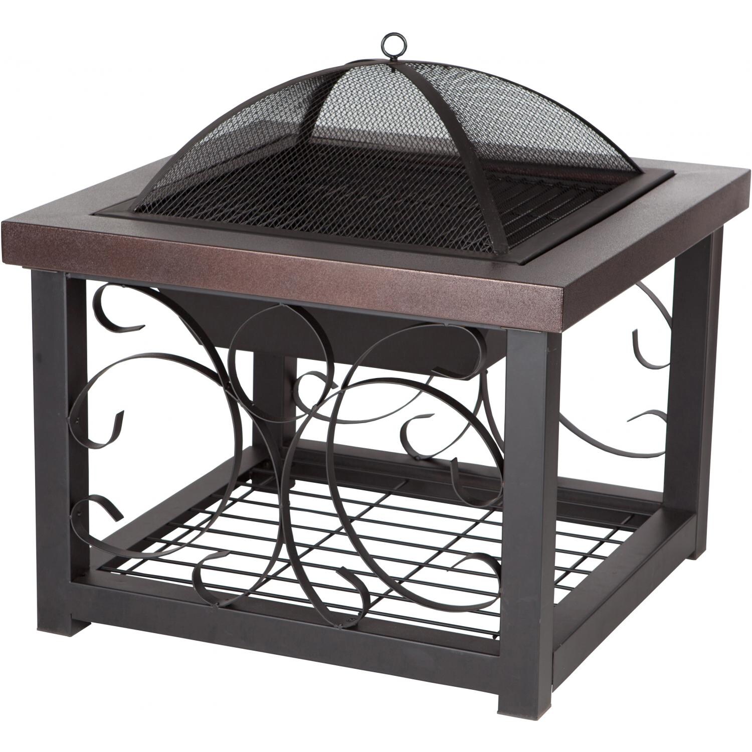 Cocktail 28Inch WoodBurning Fire Pit Table By Fire Sense Hammered
