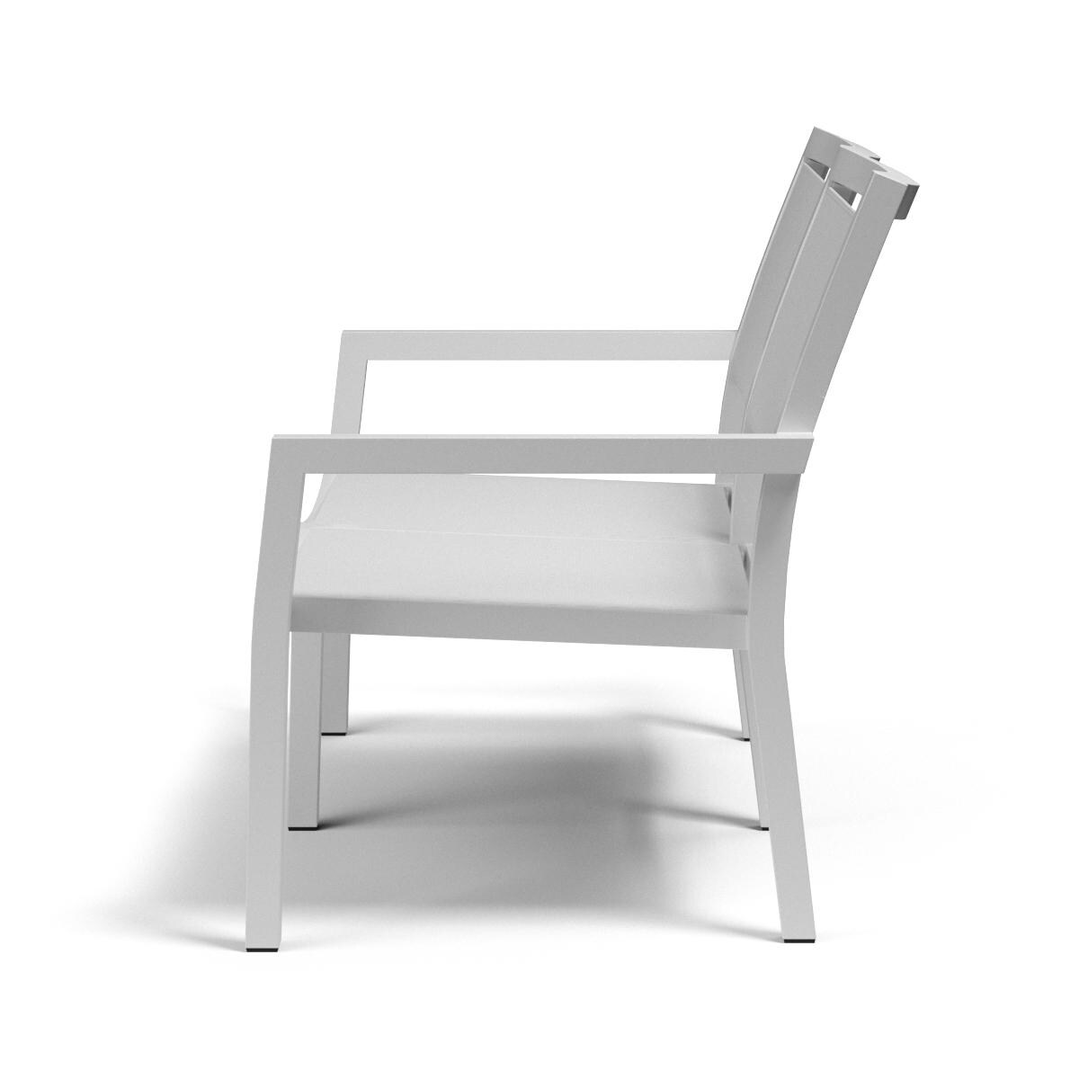 Sunset West - 1101-22 - Naples Aluminum Patio Sling Loveseat W/ Textilene Frost Sling - Side View thumbnail