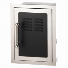 Fire Magic Echelon Black Diamond 14-Inch Right-Hinged Louvered Single Access Door W/ Propane Tank Storage & Soft Close - 53820HSC-TR image
