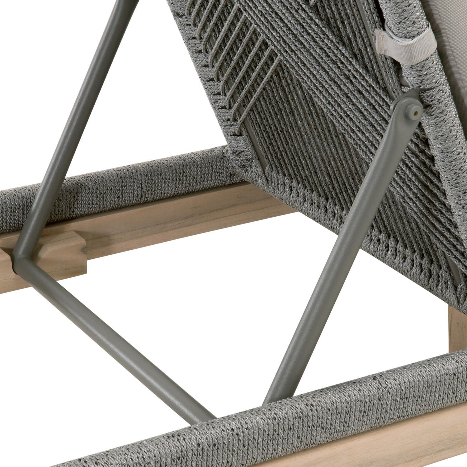 Lakeview Peninsula Way Woven Rope Chaise Lounge in Platinum - Hinge Detail thumbnail