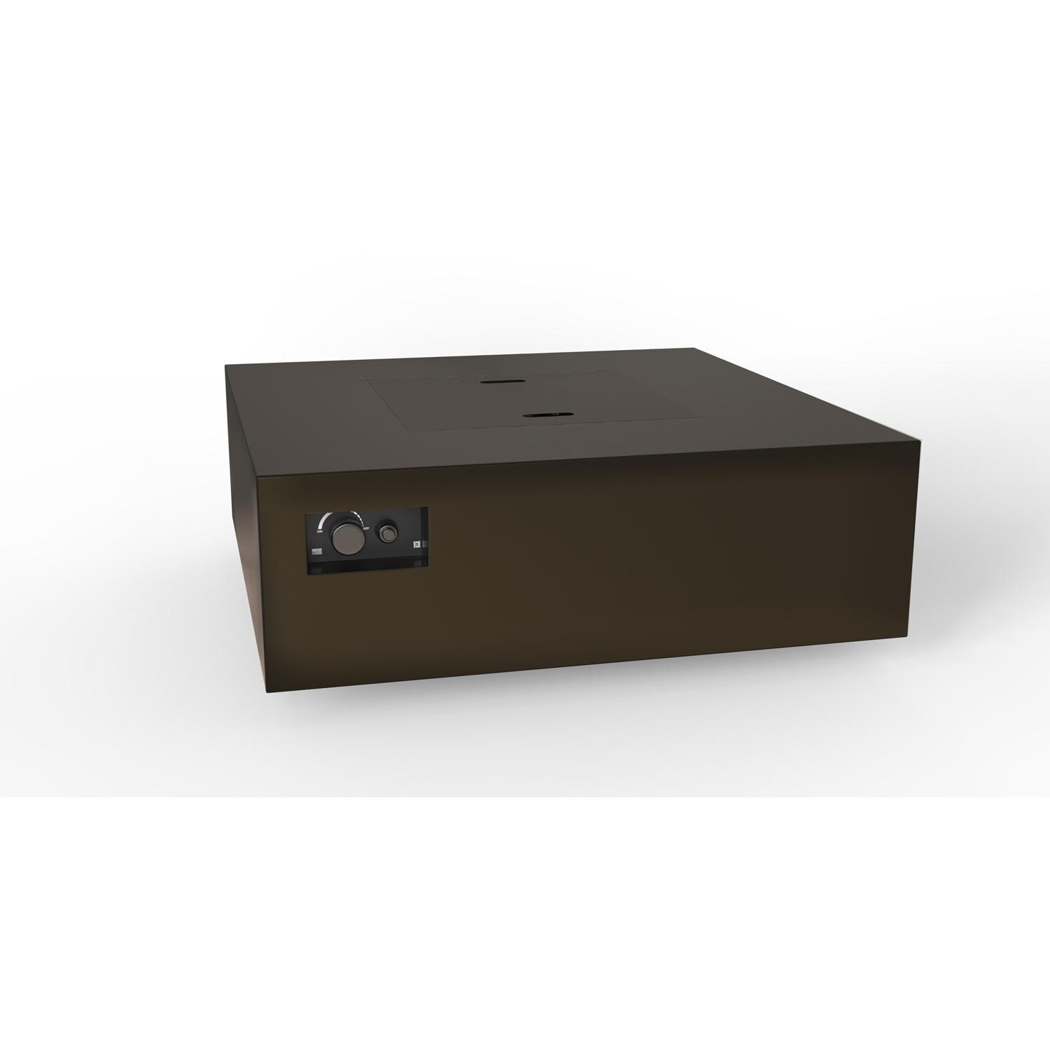 AON 48 Inch Square Powder Coated Steel Natural Gas Fire Pit Table in Bronze By Warming Trends - Angled View - White Background thumbnail