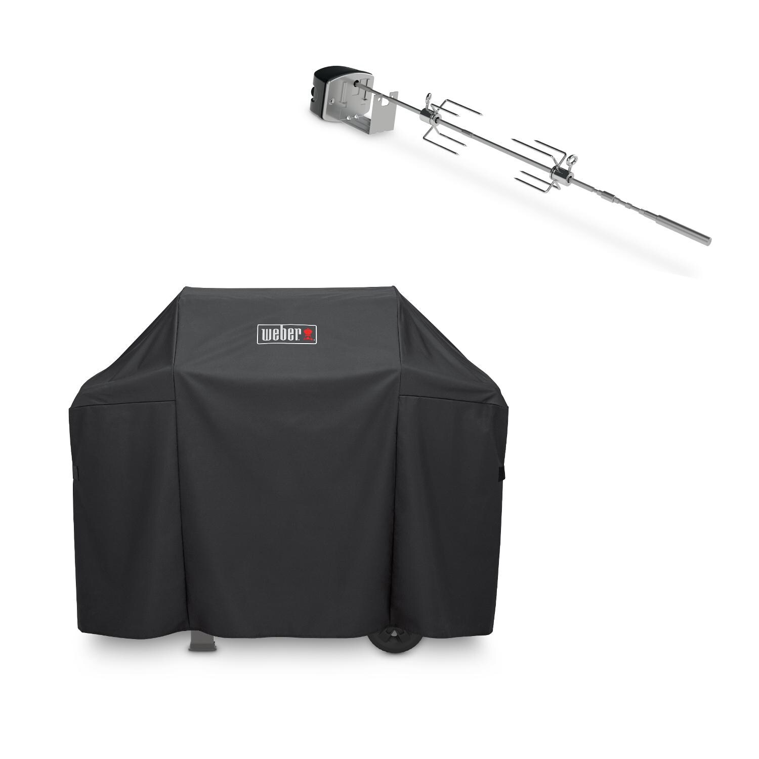 Weber Rotisserie Kit & Grill Cover Bundle for Spirit II 300 & Spirit 300 Series Grills