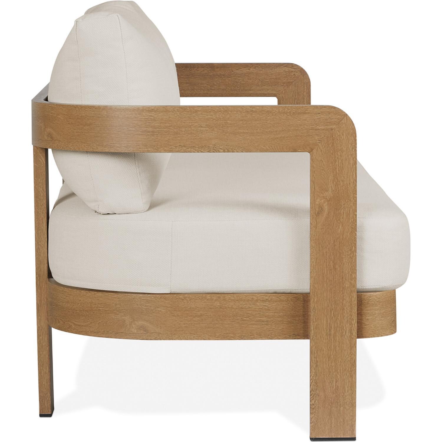 Bocage 3 Person Metal Outdoor Sofa in Weathered Slate w/ Cushions by Lakeview - Side - White Background thumbnail