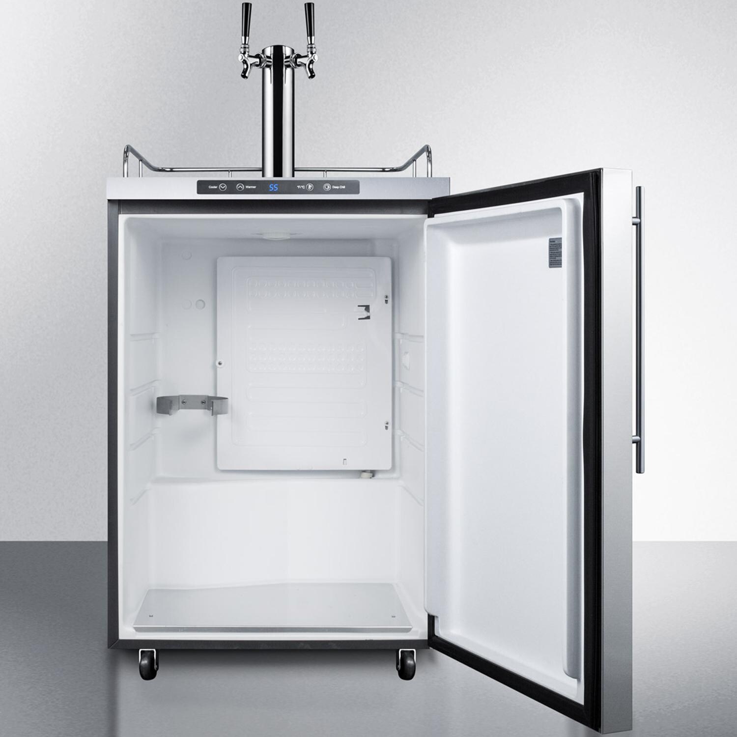 Summit Commercial SBC635MOS7HVTWIN 24-Inch 5.6 Cu. Ft. Outdoor Rated Double Tap Beer Dispenser / Kegerator - Professional Handle - Interior thumbnail