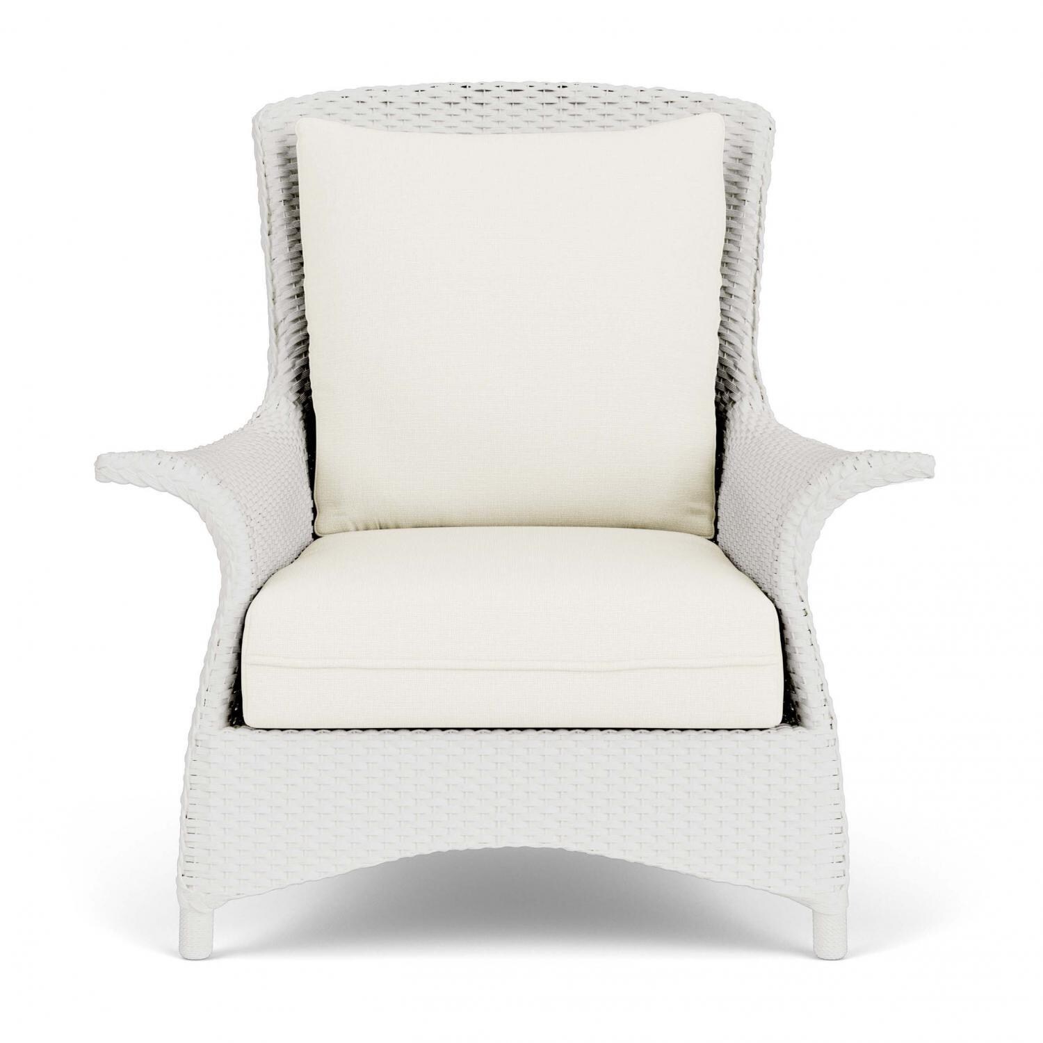 Lloyd Flanders Mandalay Lounge Chair in Matte White Finish with Sailcloth Salt fabric thumbnail