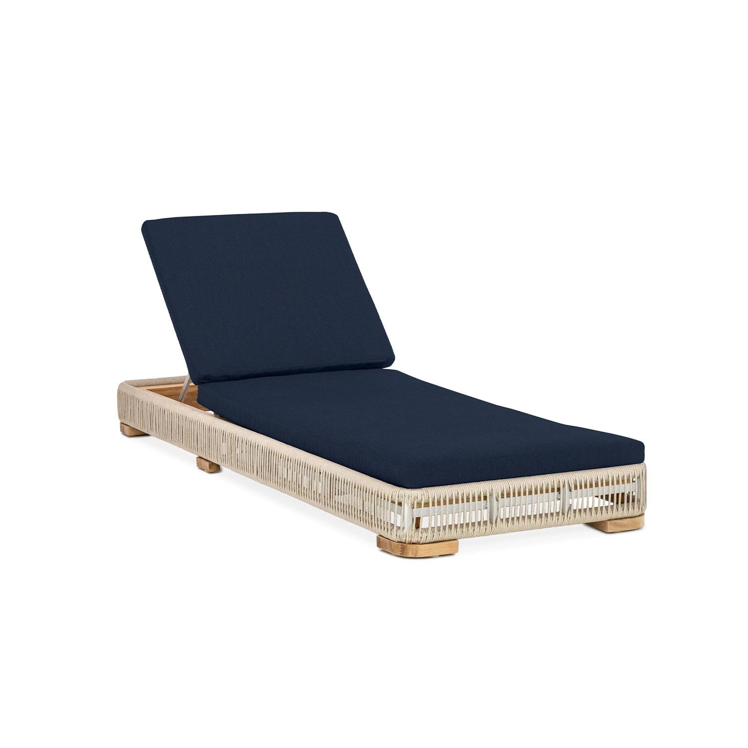 Pelican View Woven Rope Chaise Lounge in Sand/Indigo by Lakeview Outdoor Designs