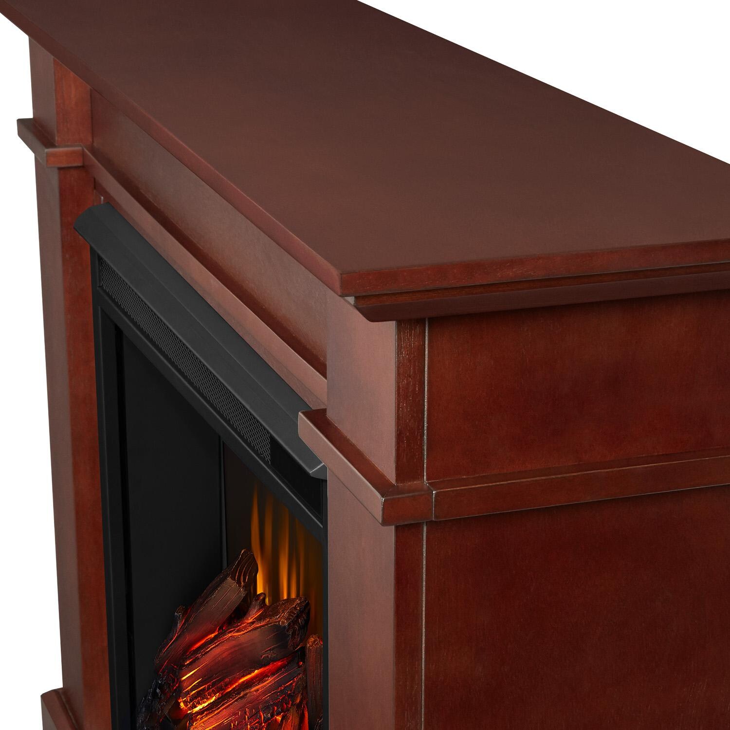 Real Flame - 1220E-DE - Devin Petite 36-Inch Electric Fireplace With Mantel - Dark Espresso - Corner Detail thumbnail