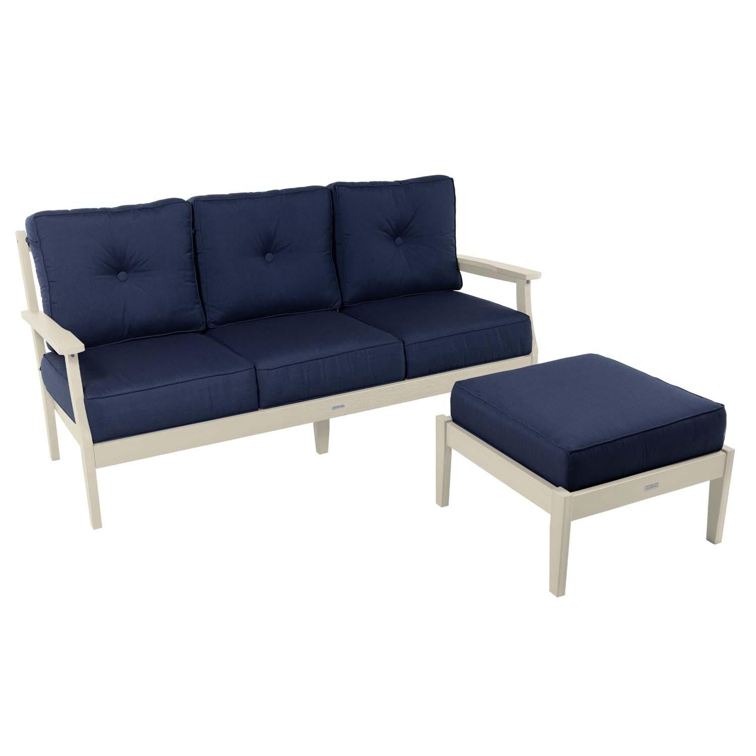 Blushing Bay 2 Pc Recycled Plastic Seating Set in Spectrum Indigo/Whitewash by Lakeview Outdoor Designs - White Background thumbnail