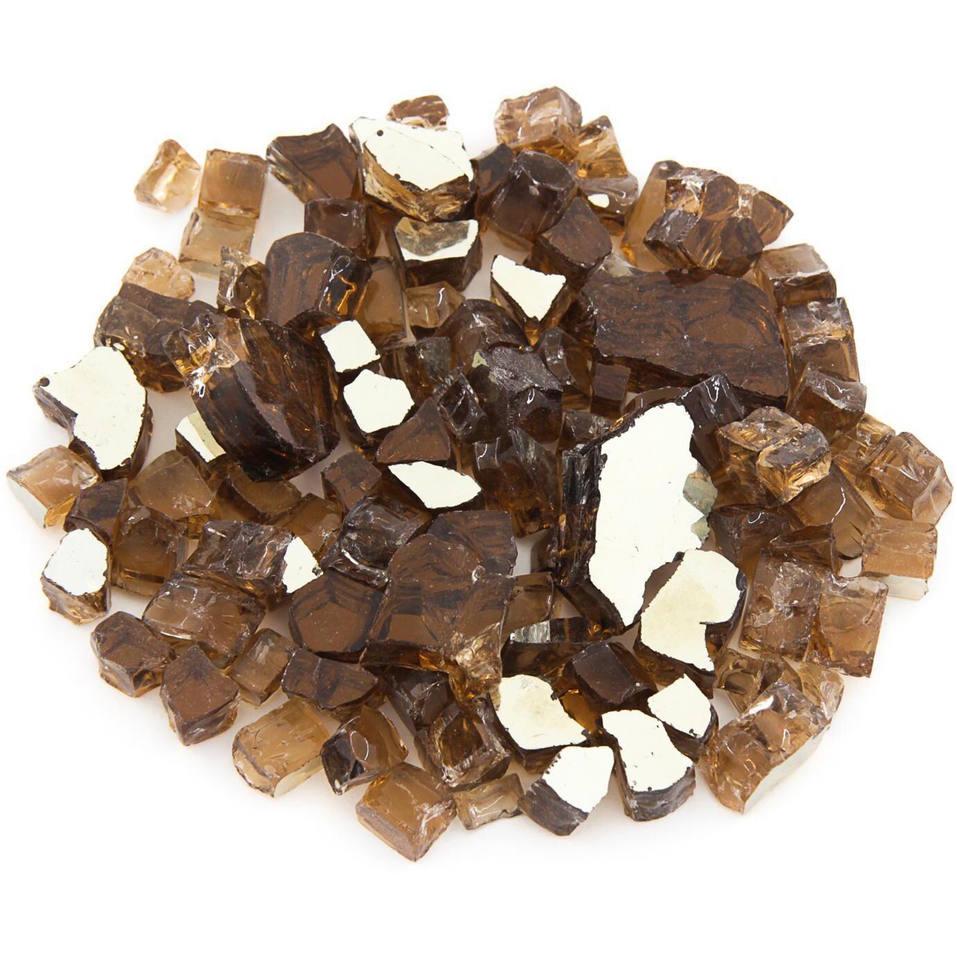 BBQGuys Signature Series 1/2-Inch Roman Copper Reflective Fire Glass - Top View thumbnail