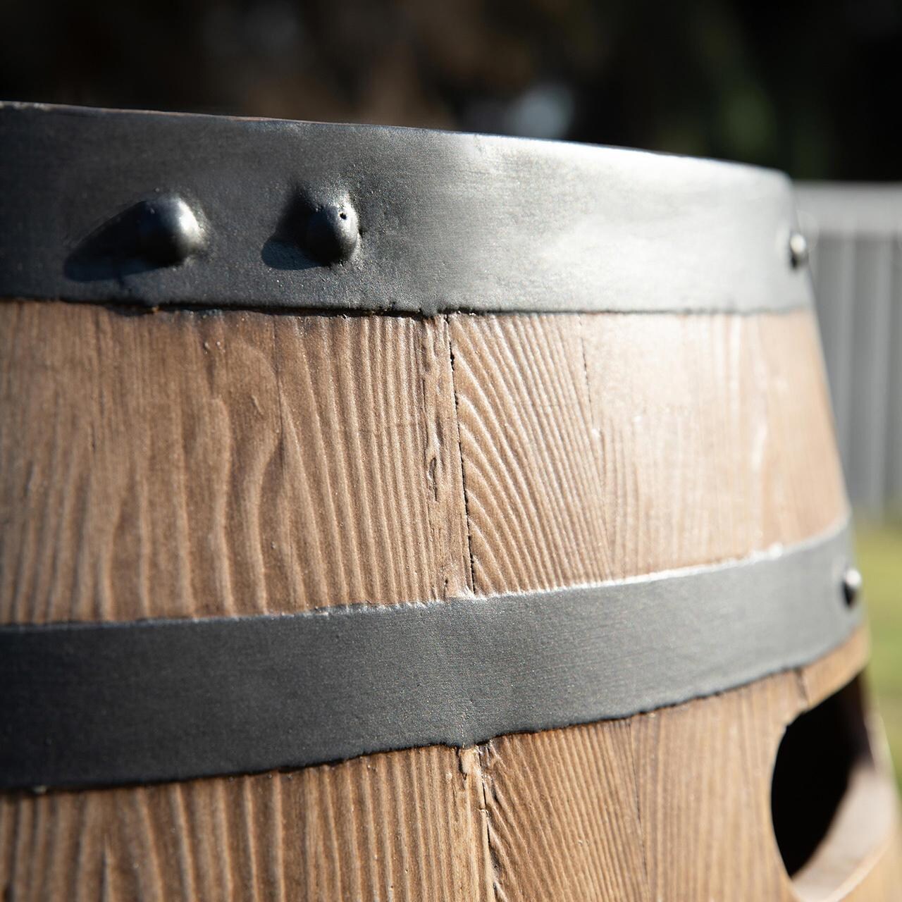 Elementi Napa 27-Inch Propane Barrel Fire Pit - OFG615-LP - Barrel Closeup - Detail thumbnail