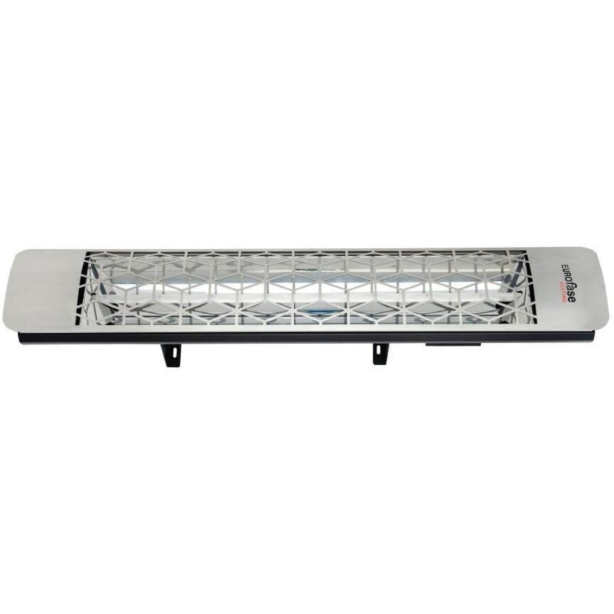Eurofase EF25480S6 Stella Series 39 Inch 2500 Watt Single Element Marine Grade 480V Electric Patio Heater in Stainless Steel - Off - Angled - White Background thumbnail