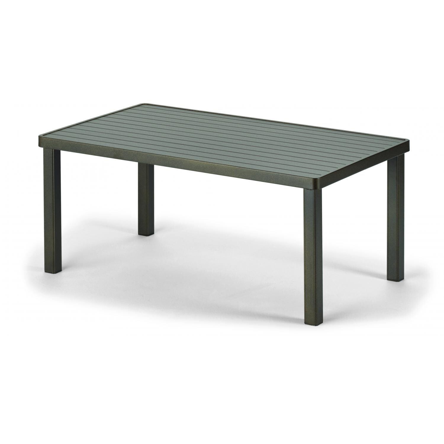 Telescope Casual 42 X 24 Inch Rectangular Aluminum Coffee Table With Slat Top - Textured Kona