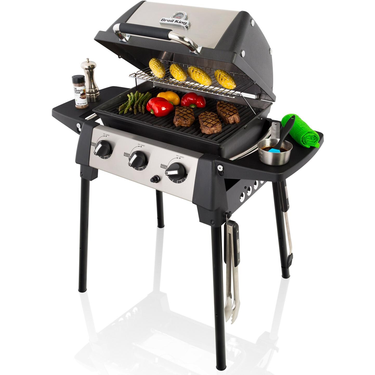 Broil King Porta-Chef 320 3-Burner Portable Propane Gas Grill - Angled View thumbnail