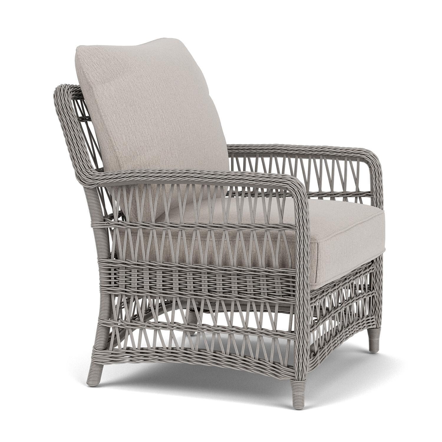 Lloyd Flanders Mackinac Lounge Chair in Putty Finish with Remy Cloud Fabric - Right Side thumbnail