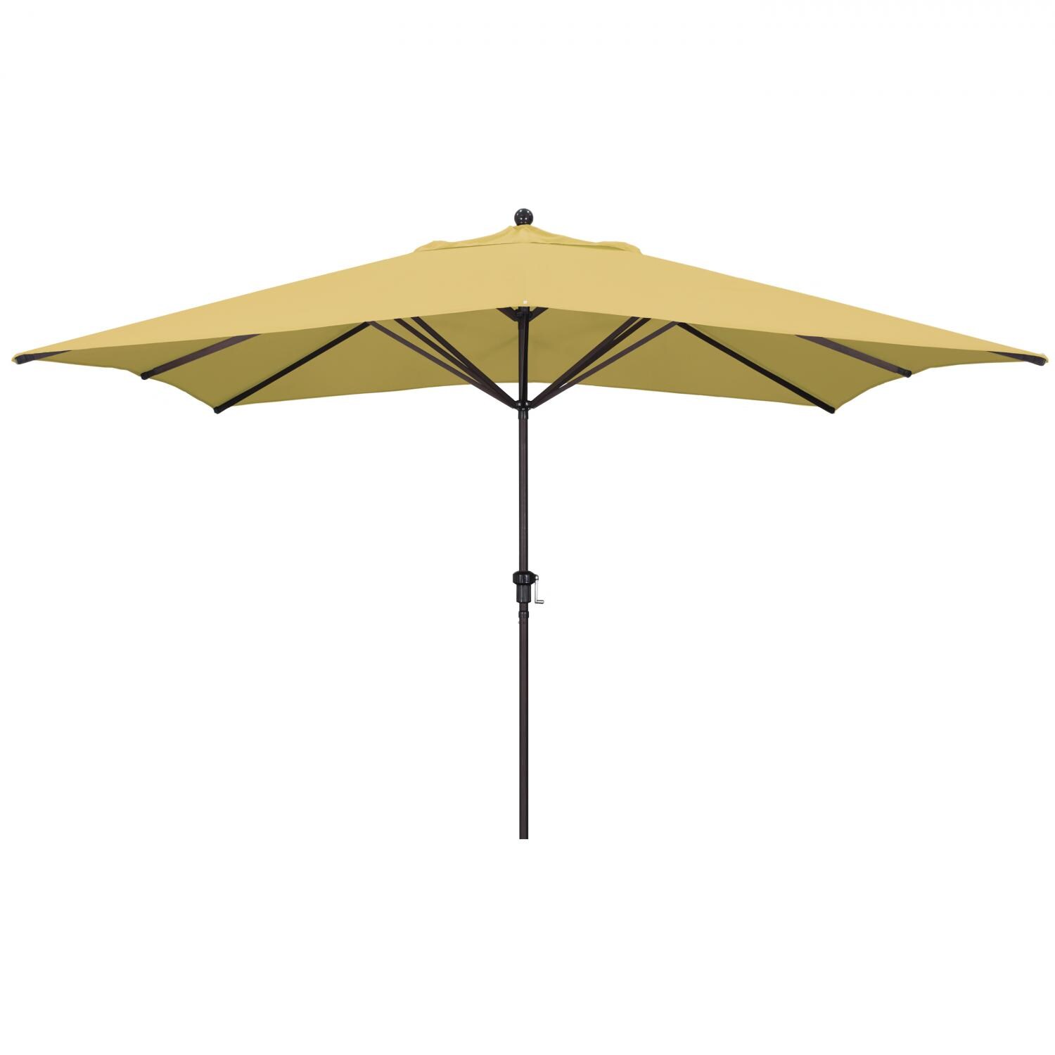 California Umbrella 8 X 11 Ft. Rectangular Aluminum Patio Umbrella W/ Crank Lift & Aluminum Ribs - Bronze Frame / Sunbrella Canvas Wheat Canopy