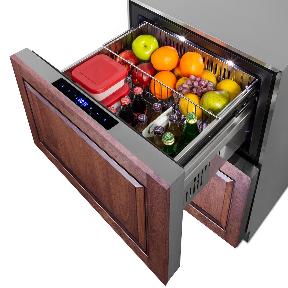 Summit ADRF244CSS 24-Inch 3.32 Cu. Ft. 2-Drawer Refrigerator-Freezer - Custom Panel - Top Drawer Open thumbnail