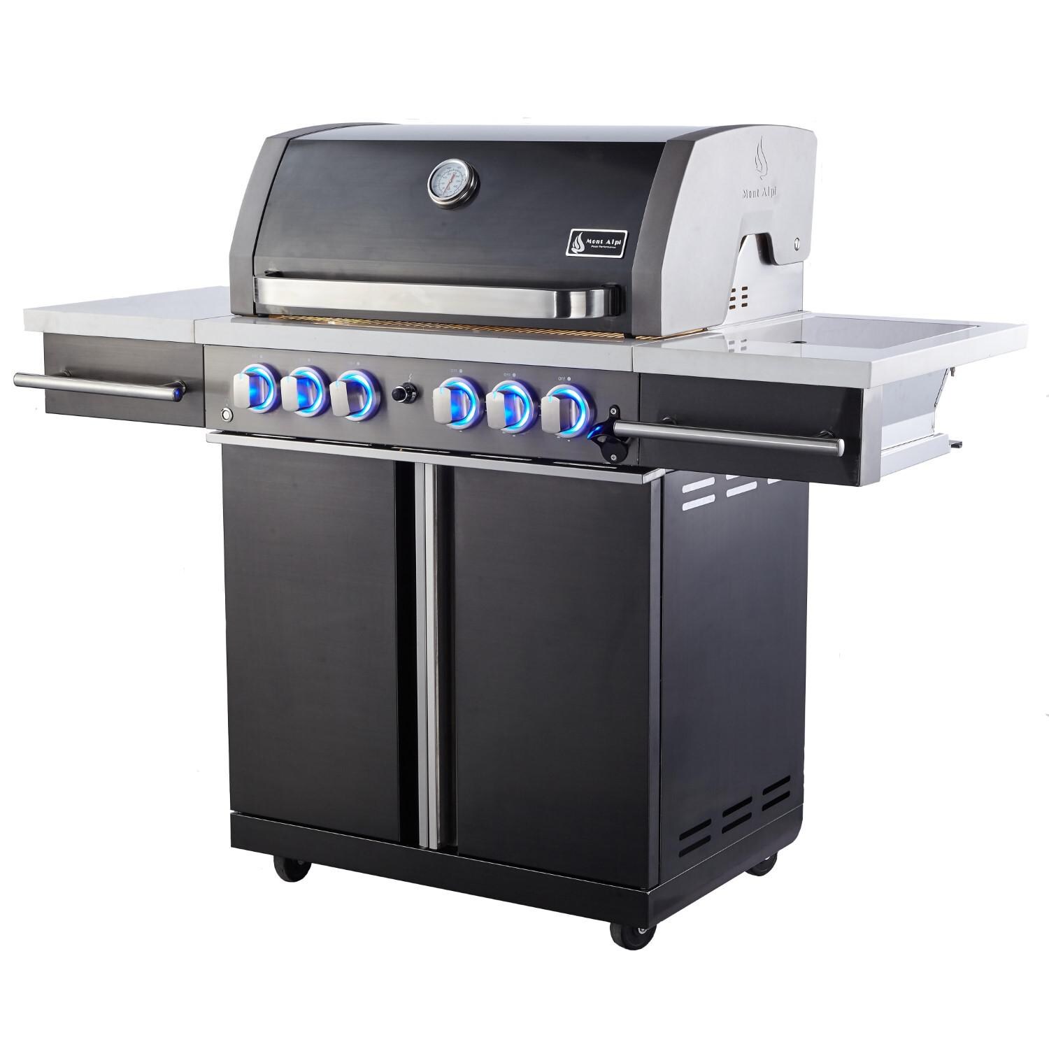Mont Alpi - S-470 - Supreme 4-Burner Cart Propane Gas Grill - Right Angle thumbnail