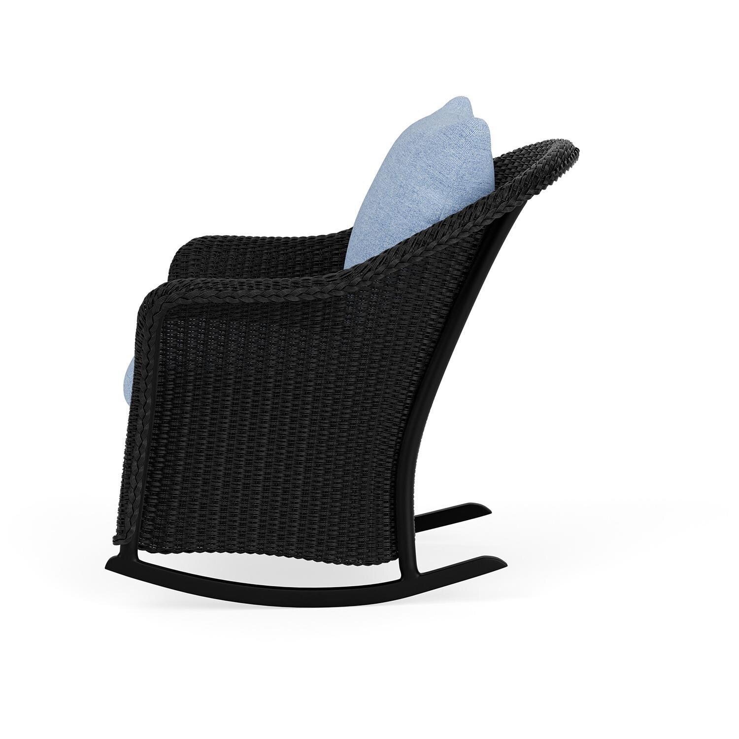 Lloyd Flanders Weekend Retreat Lounge Rocker in Ebony Finish W/ Demo Skyway Fabric - Side thumbnail