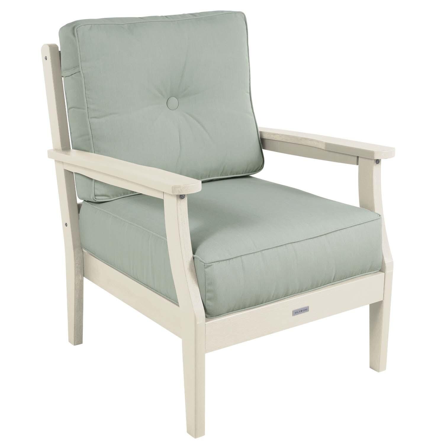 Blushing Bay 6 Pc Recycled Plastic Grand Seating Set in Canvas Seasalt/Whitewash by Lakeview Outdoor Designs - Chair - White Background thumbnail