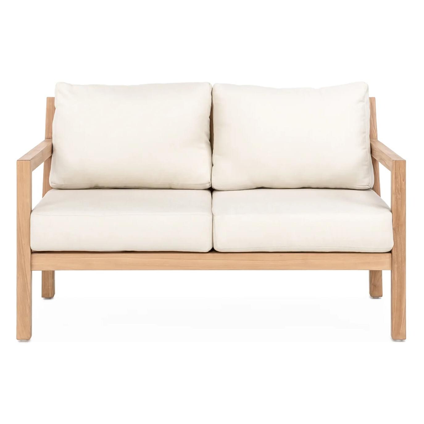Teak + Table Monday Teak Loveseat Sand BBQGuys