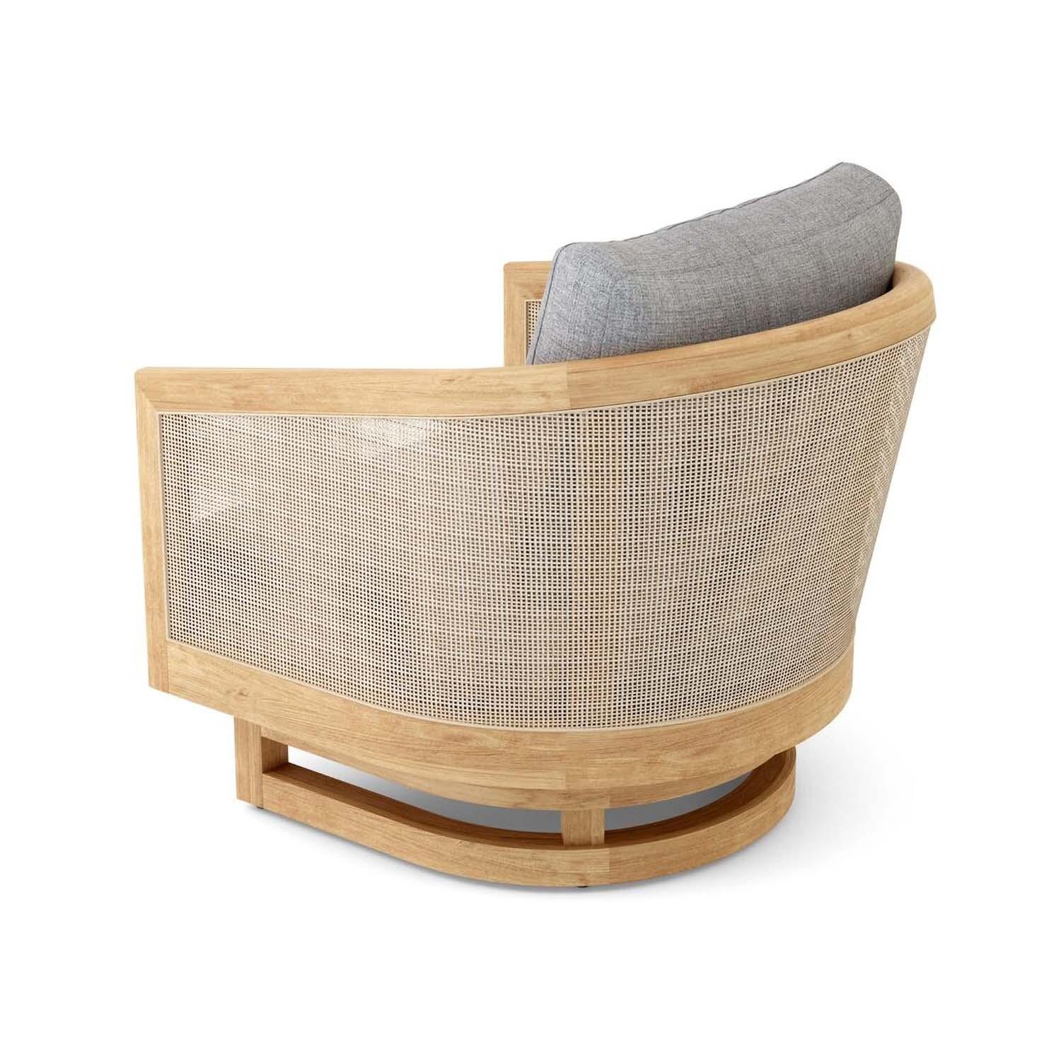 Diamond Cay 4 Pc Teak Seating Set in Cast Slate by Lakeview Outdoor Designs - Chair Back View - White Background thumbnail