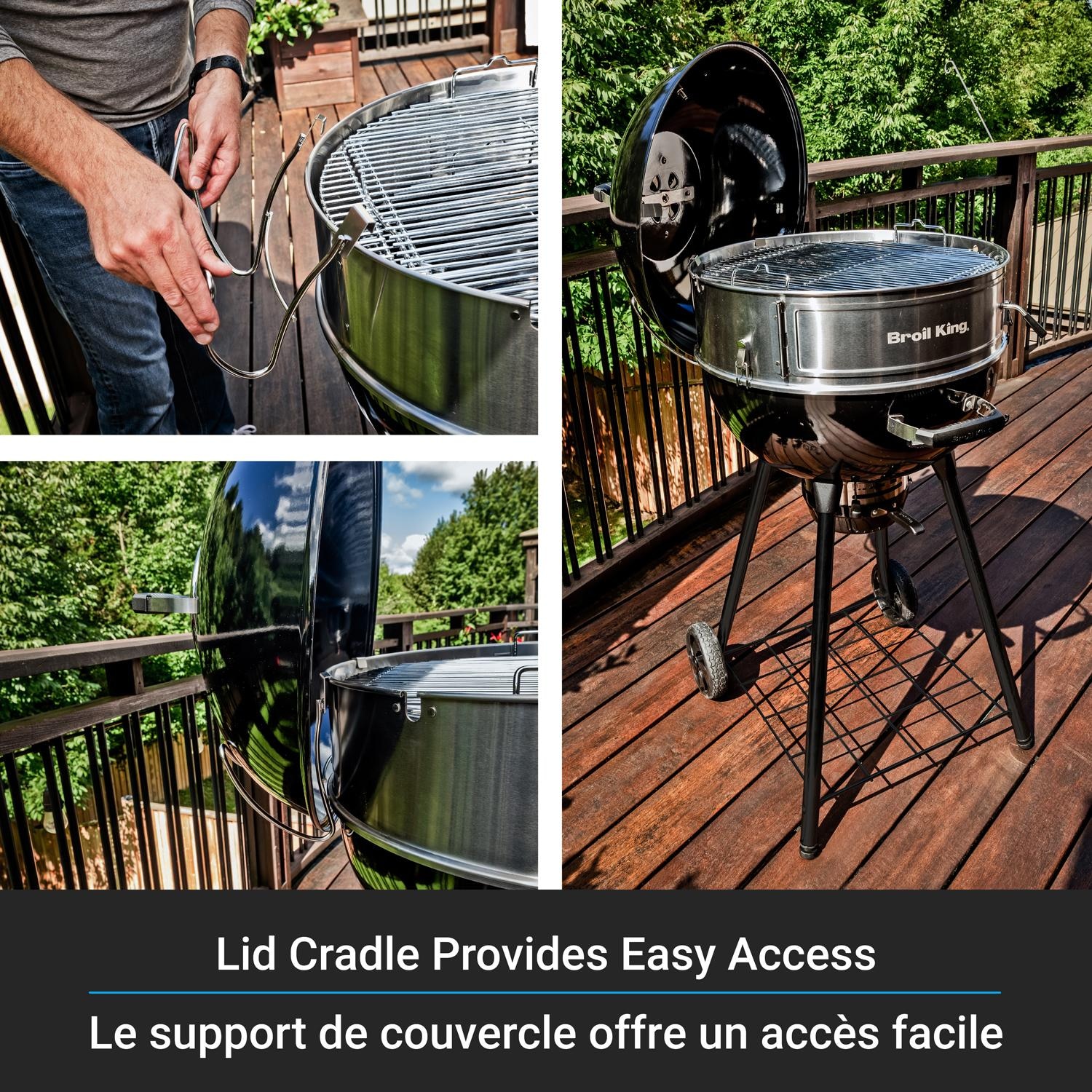 Broil King Kettle 22-in Stainless Steel Culinary Ring Extension Kit - Lid Cradle - Detail thumbnail