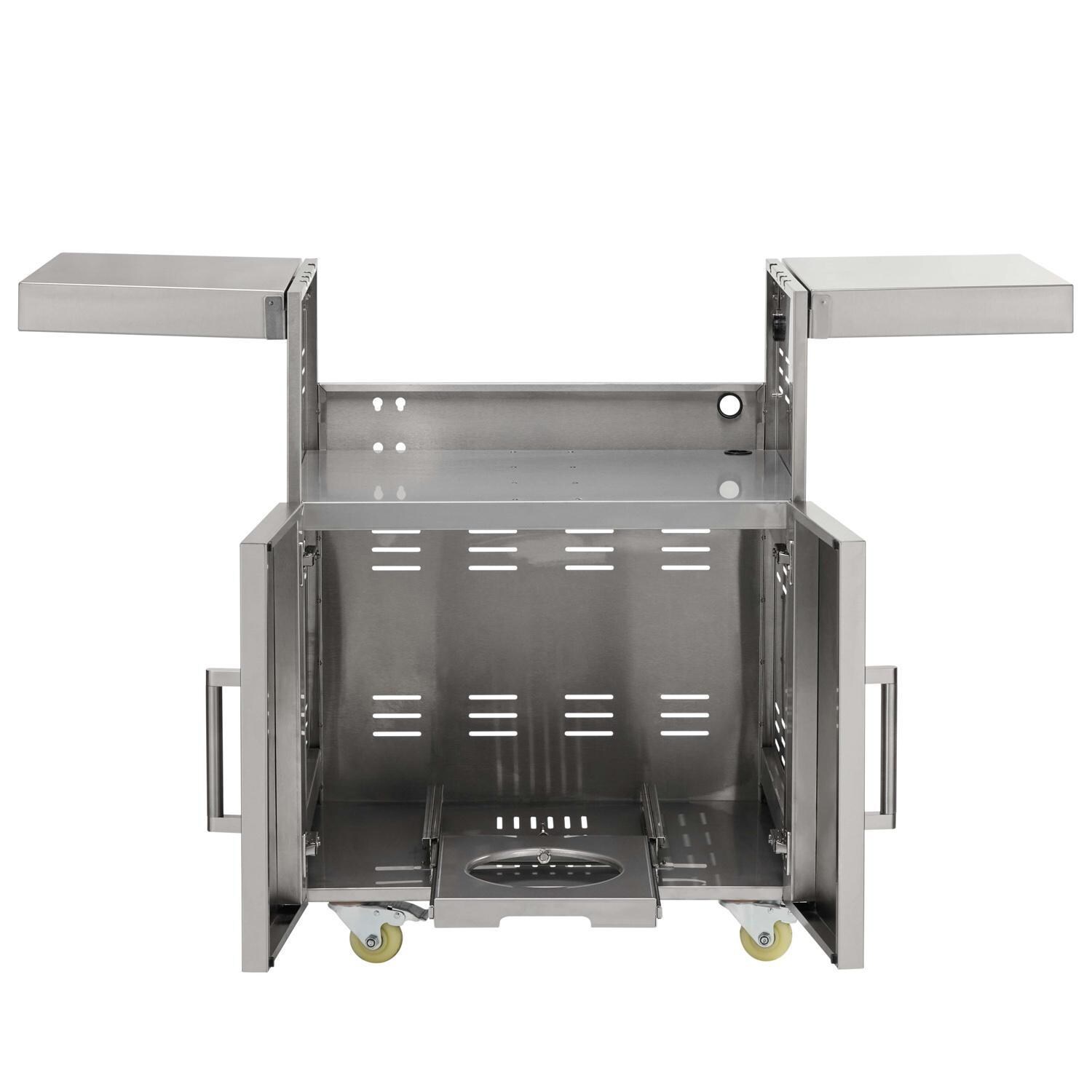Coyote Outdoor Living Cart for 30 Inch C or SL-Series Grill - Open w/ Shelves Up - White Background thumbnail