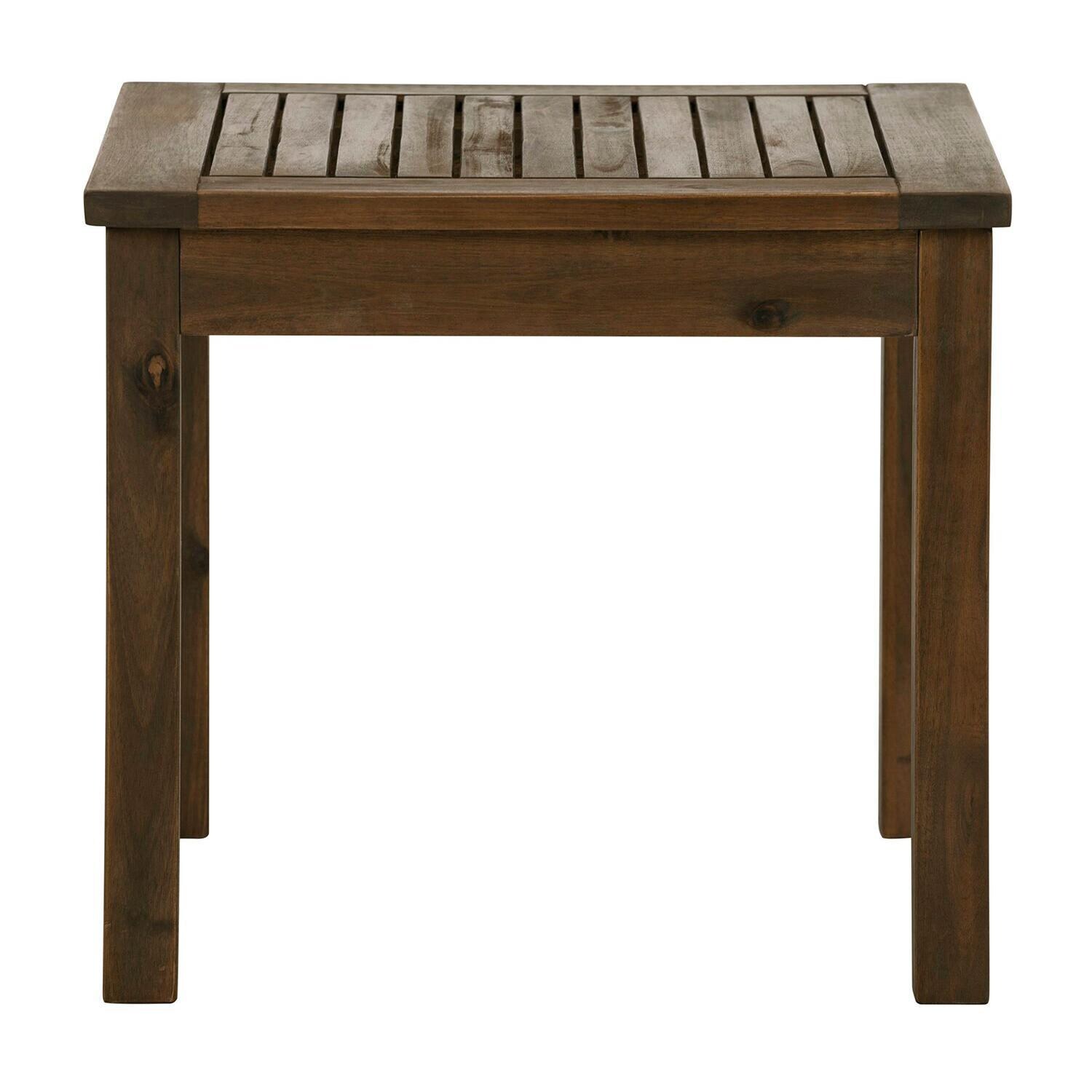 Ultimate Patio Horizon Way 20 Inch Square Dark Brown Acacia Patio End Table - Front View thumbnail